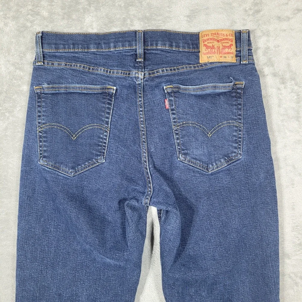 Levi's 541 Jeans Men 36x36 (Fits 36x33) Athletic Taper Stretch Dark Wash Denim